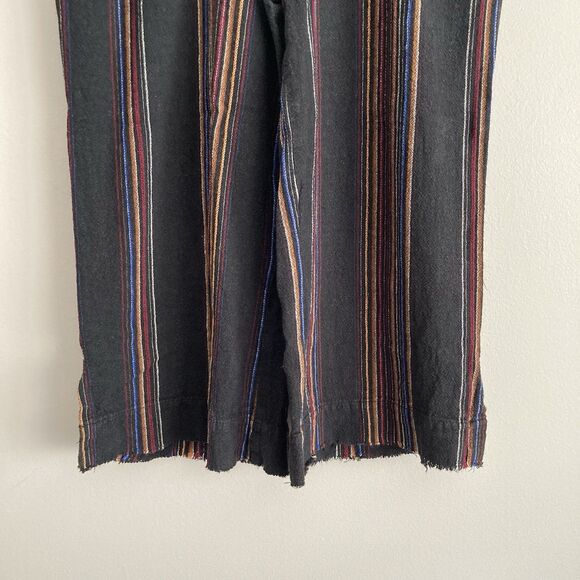 Democracy Womens Flex-ellent Wide Leg Cropped Pants Size 6 Black Striped Boho - Picture 5 of 10